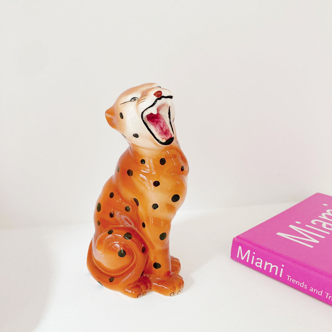 Leopard ceramic statuette