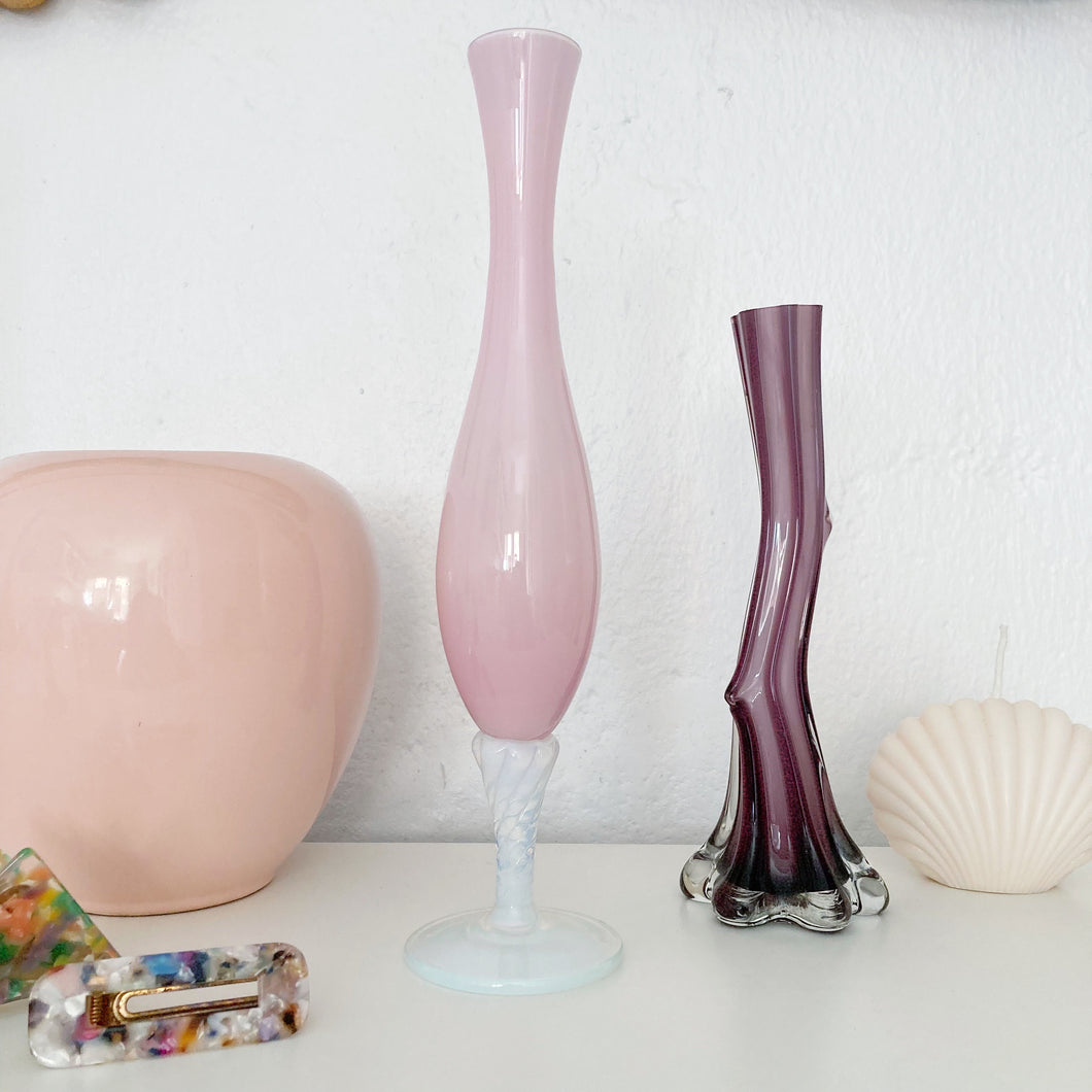 Soliflore en opaline rose pastel