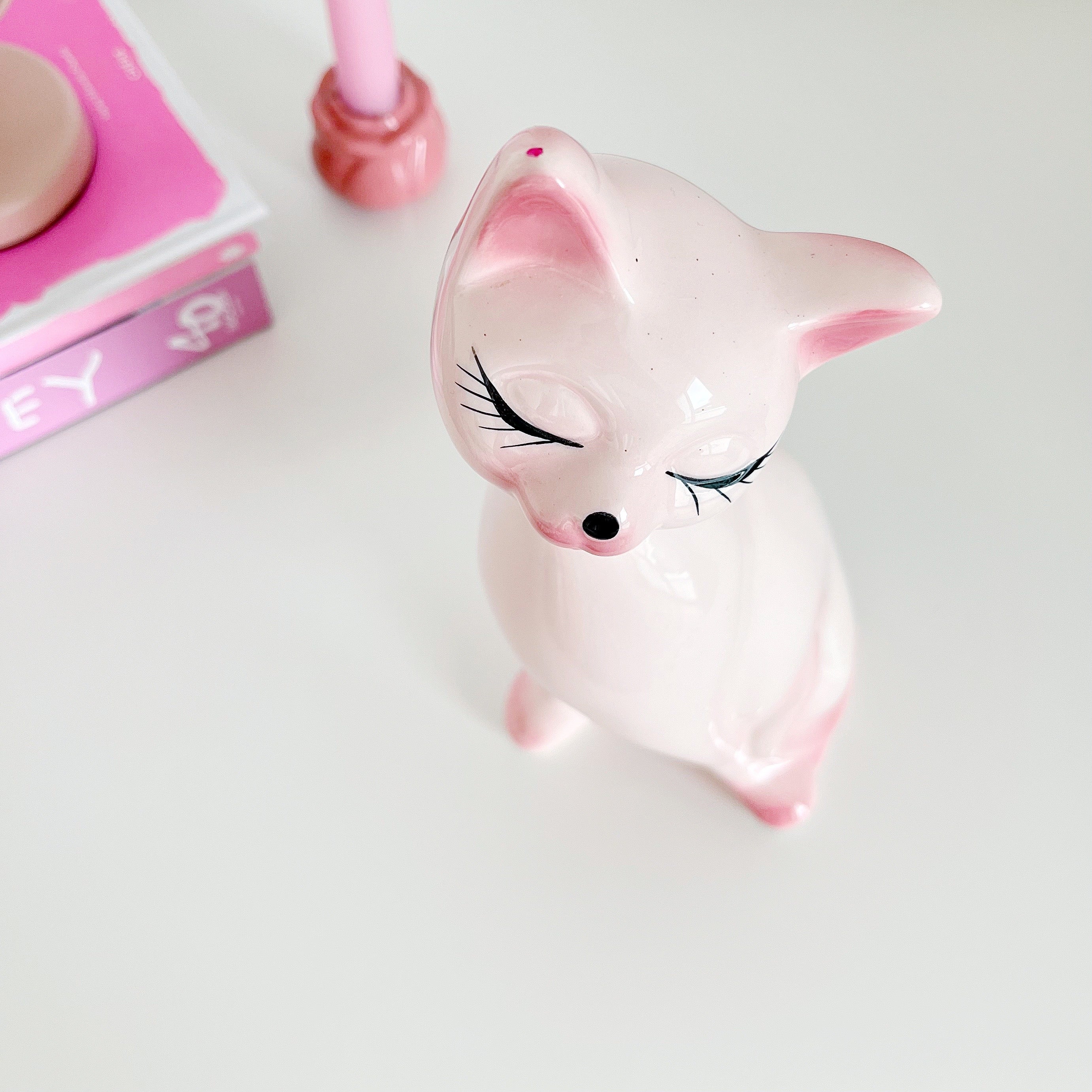 Chat en céramique vintage