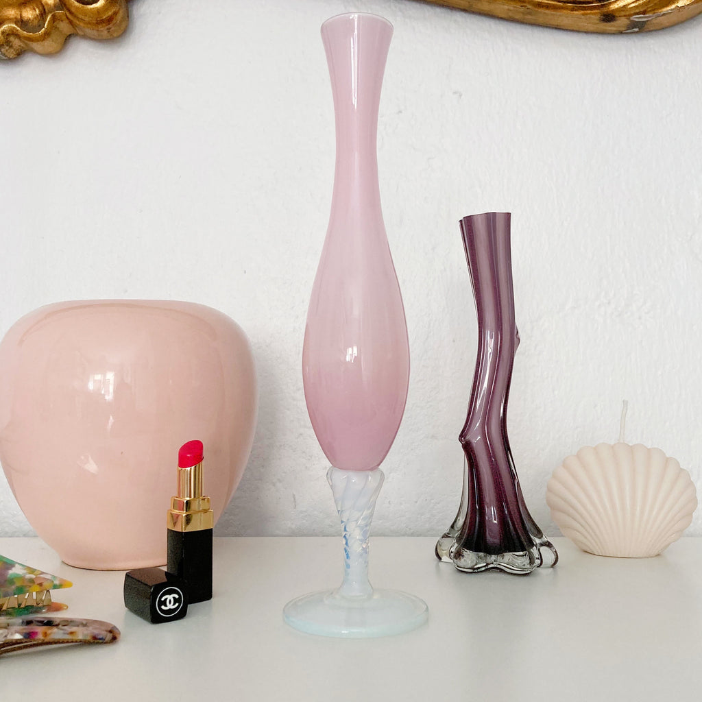 Soliflore en opaline rose pastel