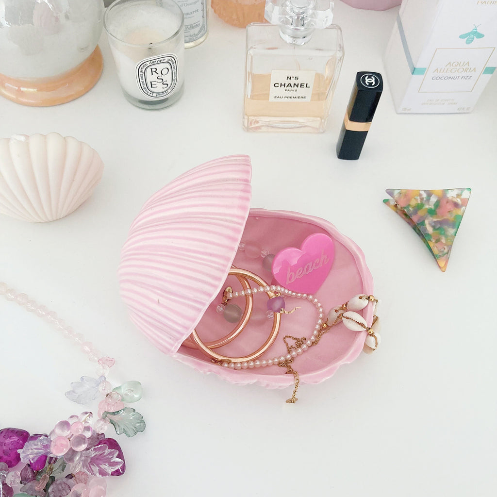 Vide-poches ou coupelle coquillage rose