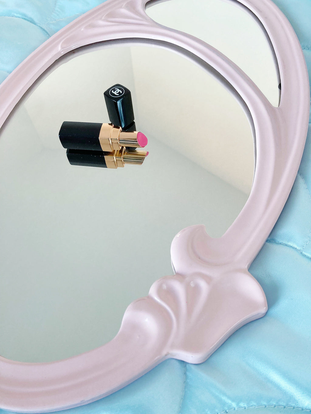 Miroir rose années 80