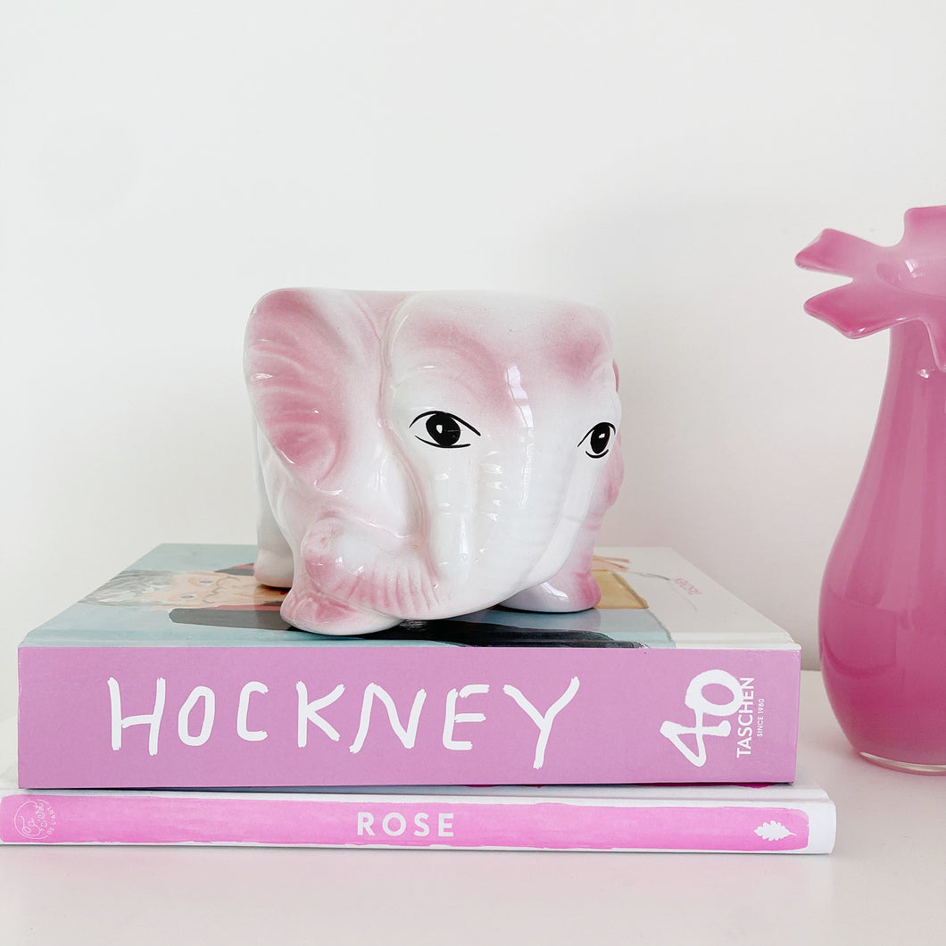 Pink elephant planter