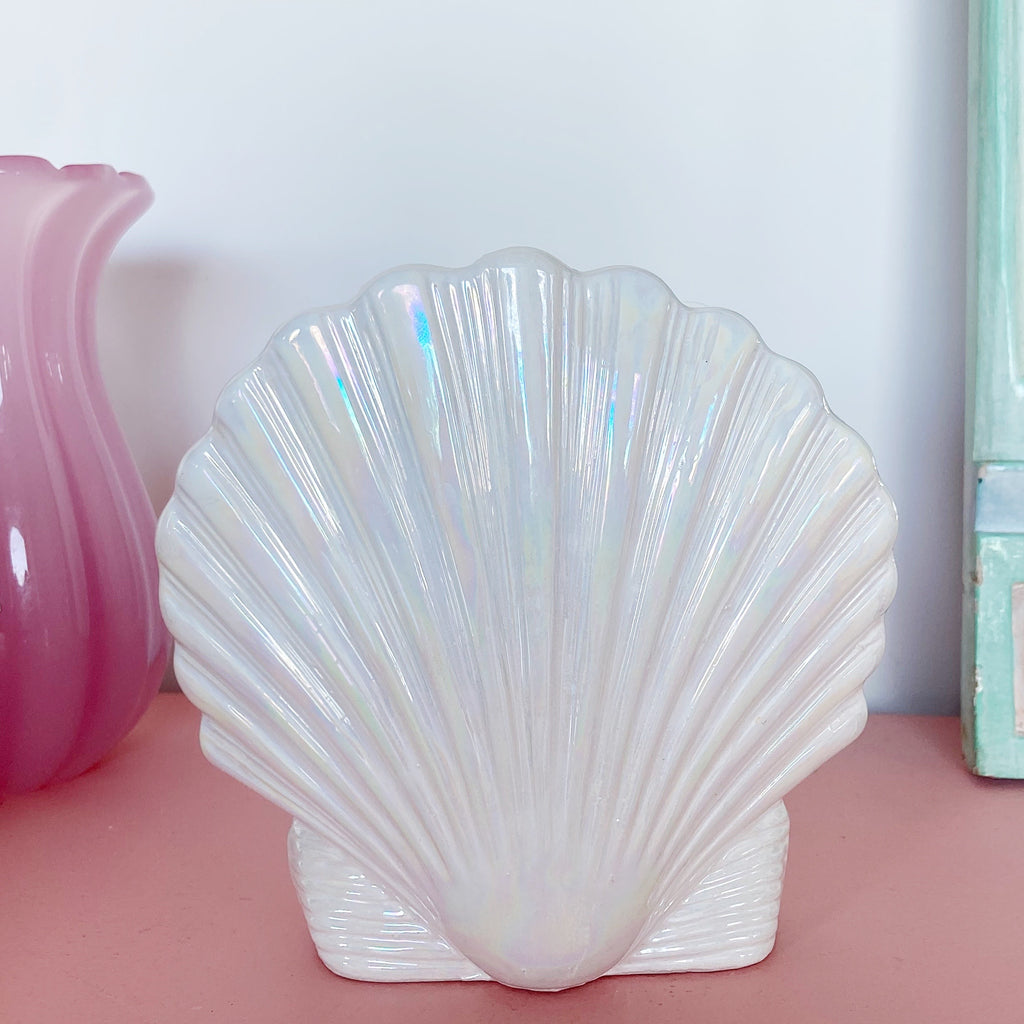 Vase coquillage vintage iridescent
