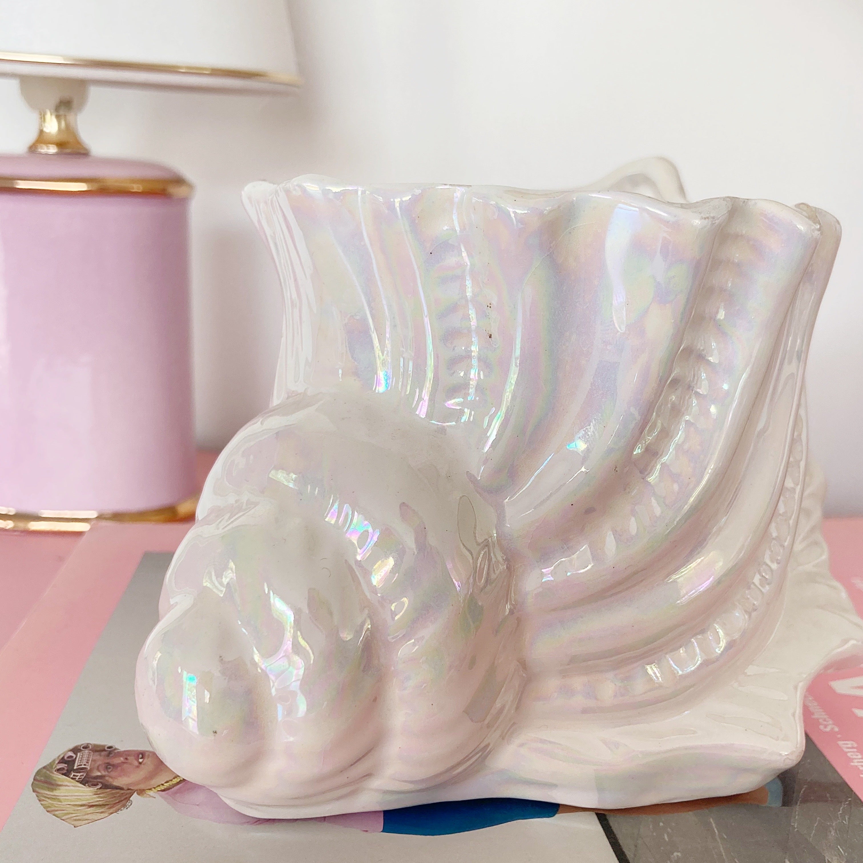 Iridescent shell planter