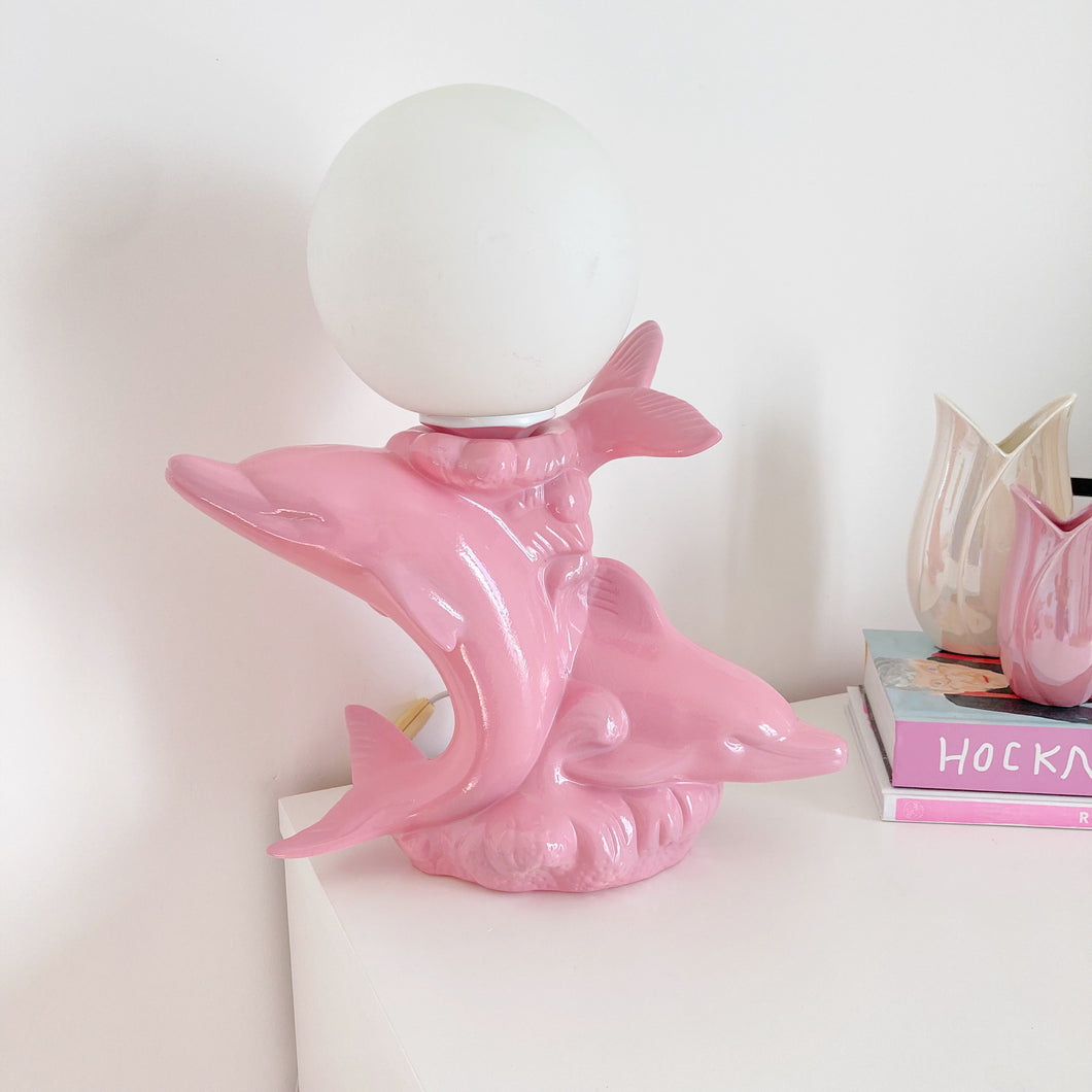 Lampe dauphins rose