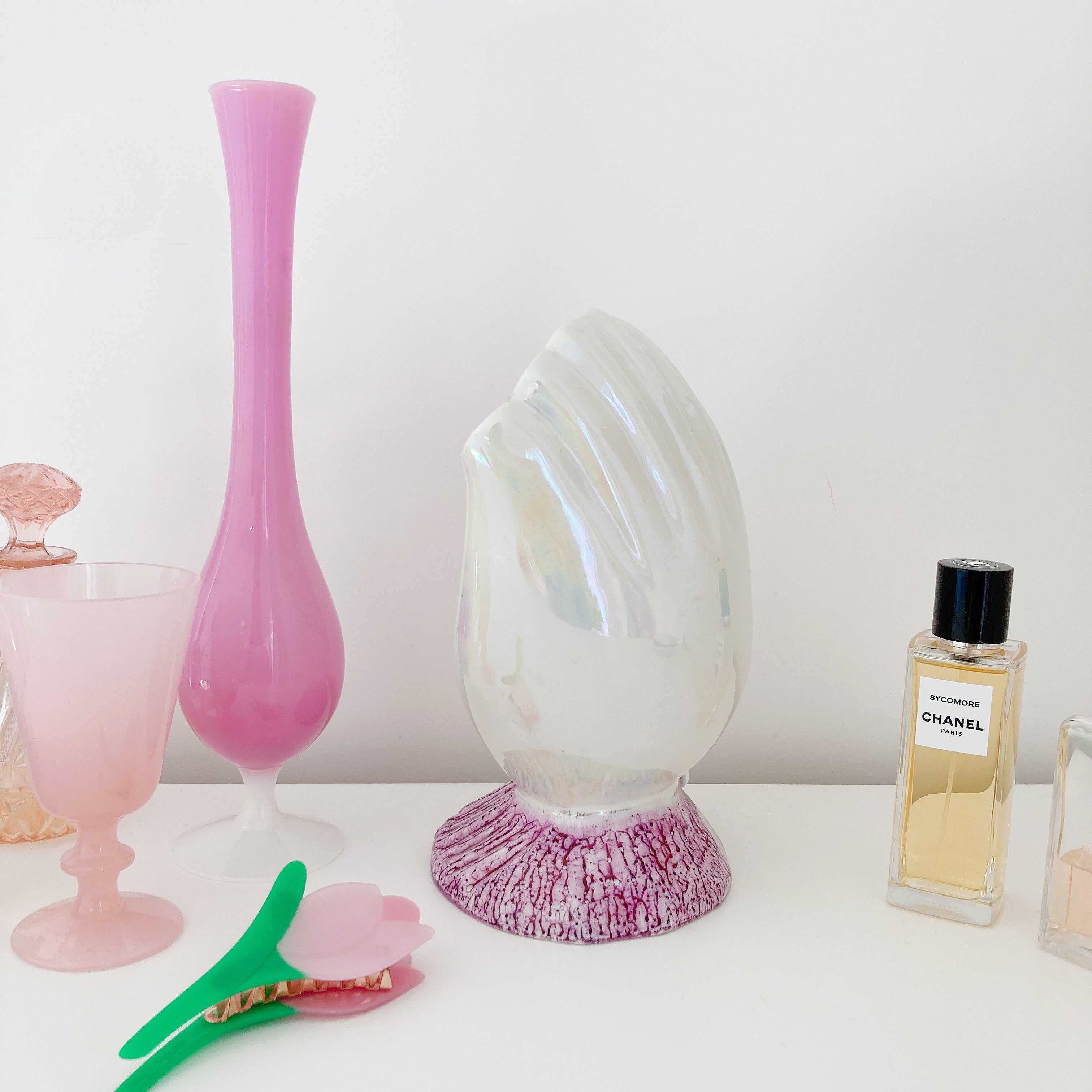 Lampe coquillage vintage