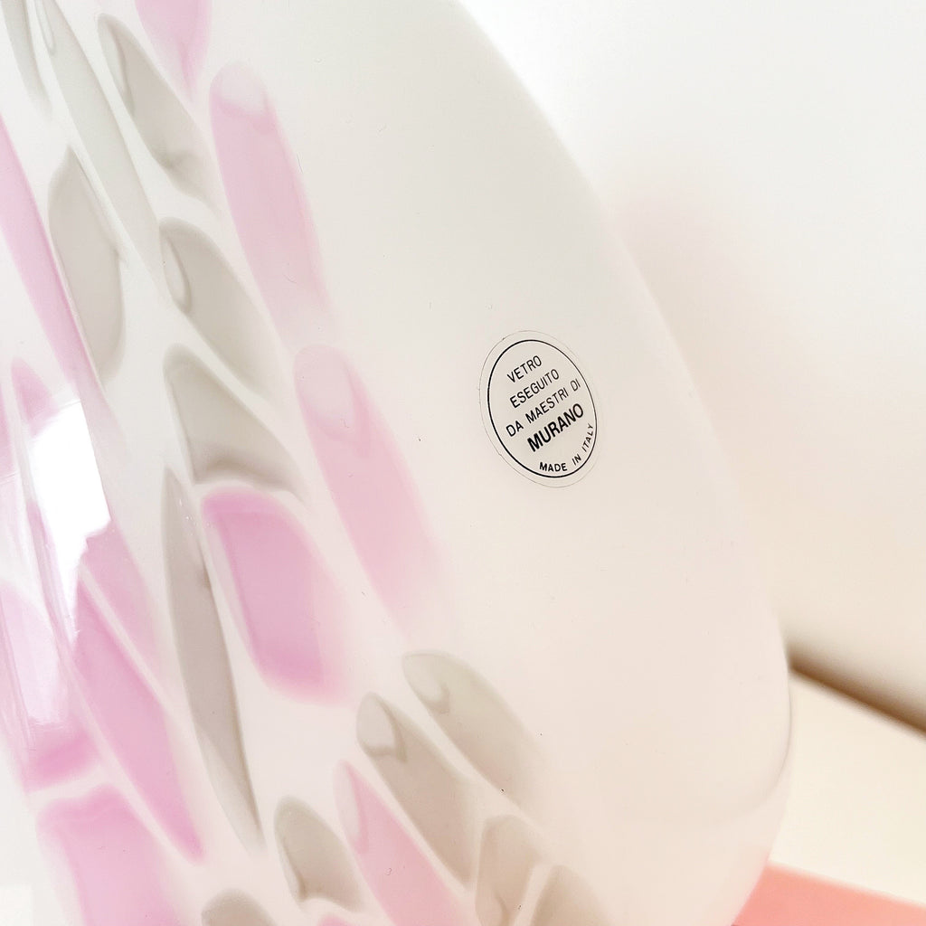 Lampe champignon Murano rose et grise