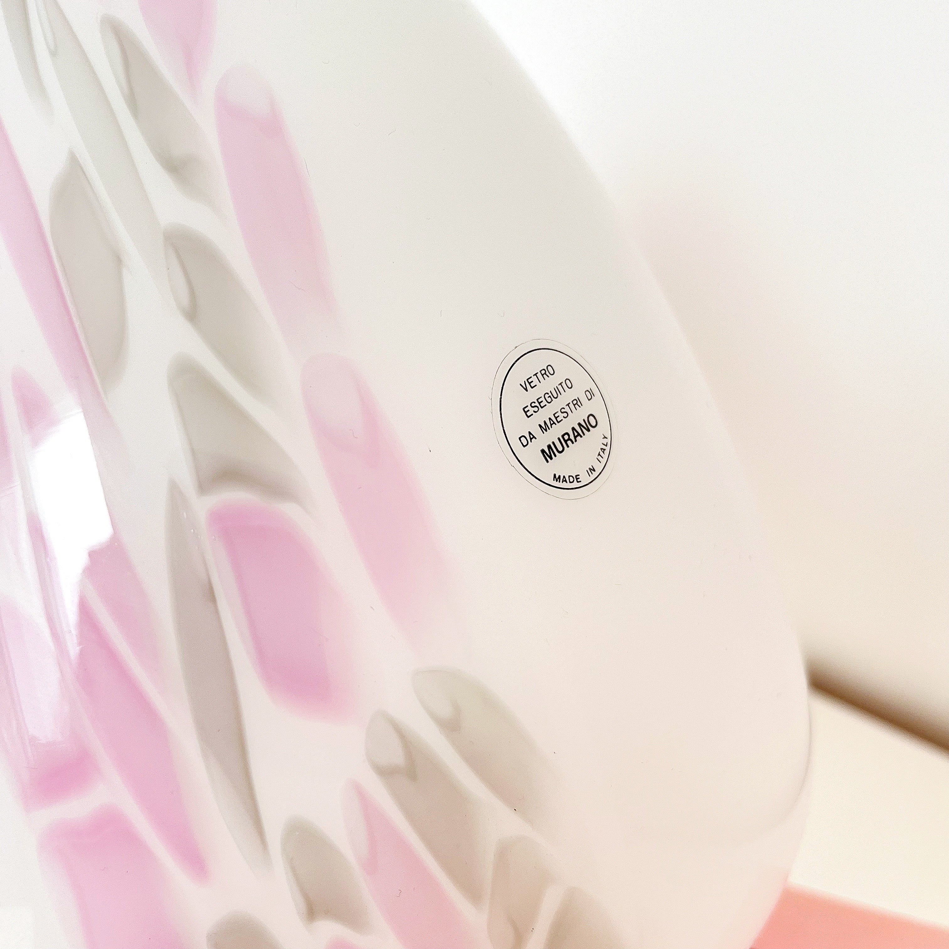 Lampe champignon Murano rose et grise