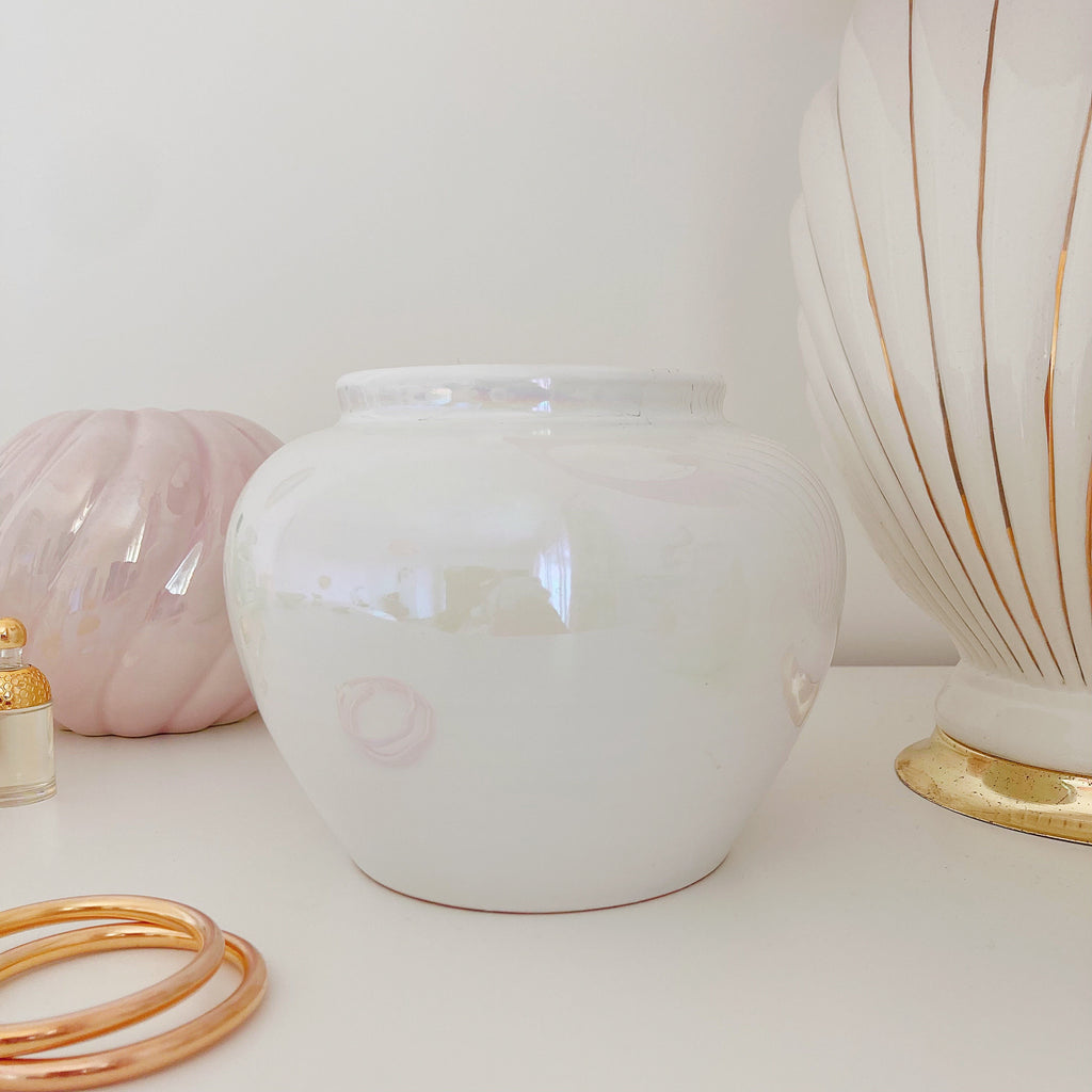 Vase perle iridescent