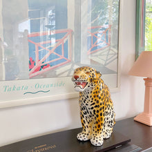 Load image into Gallery viewer, statue ceramique leopard vintage
