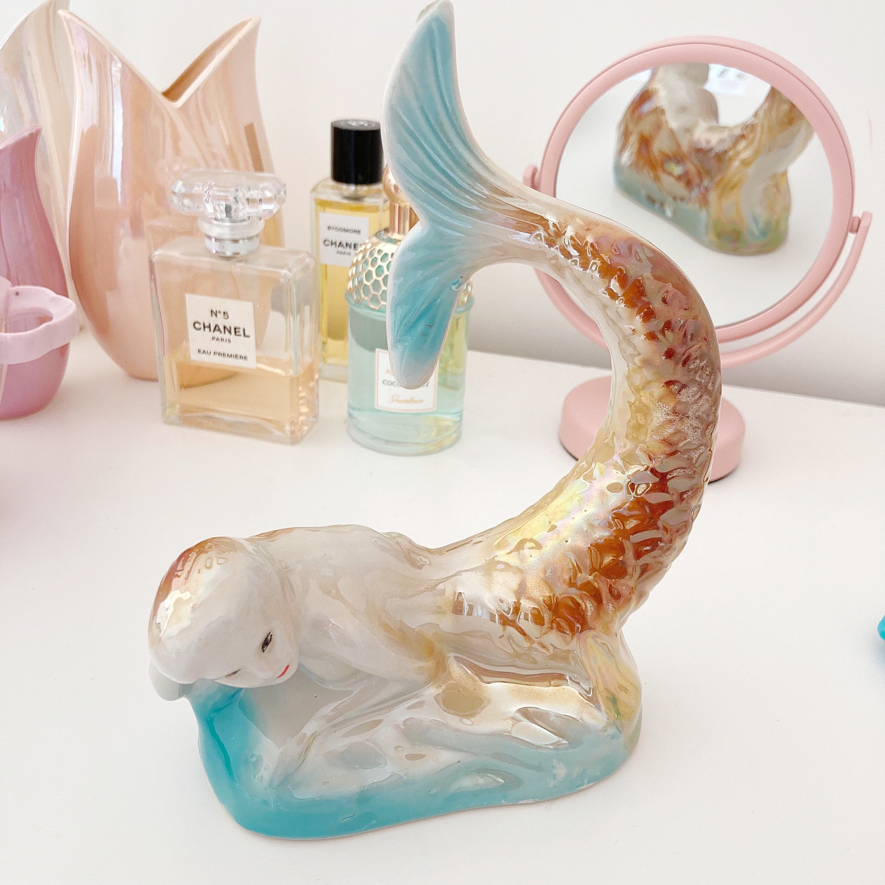 Statuette sirène iridescente – Brésil, années 60