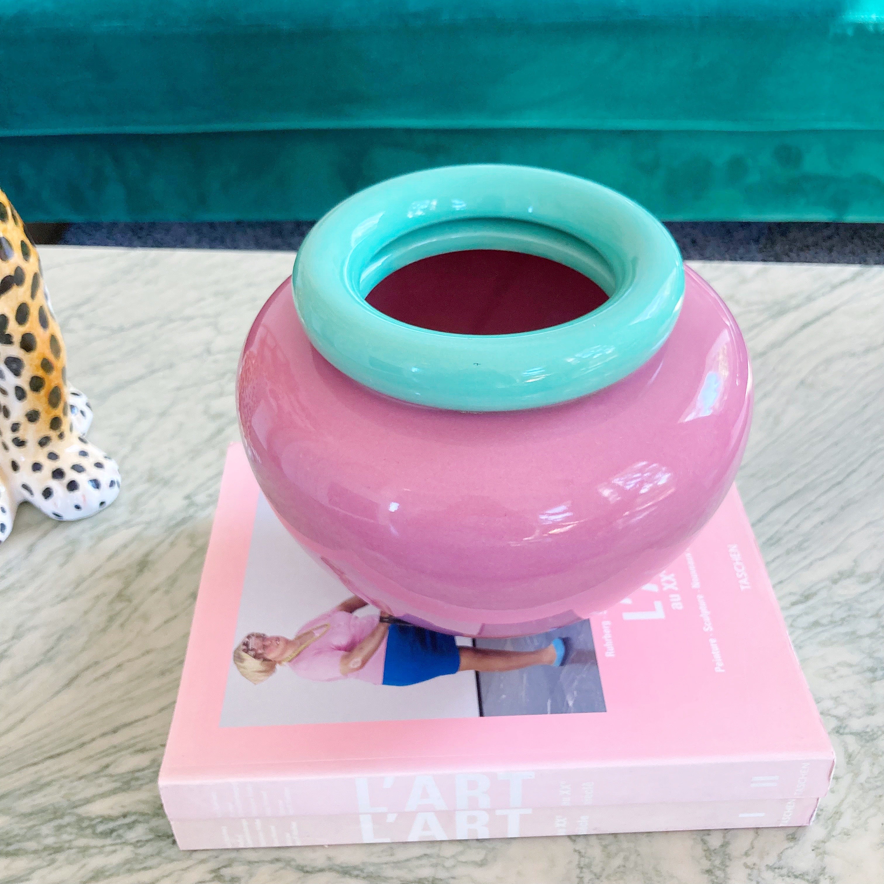 Vase rose et vert 80’s