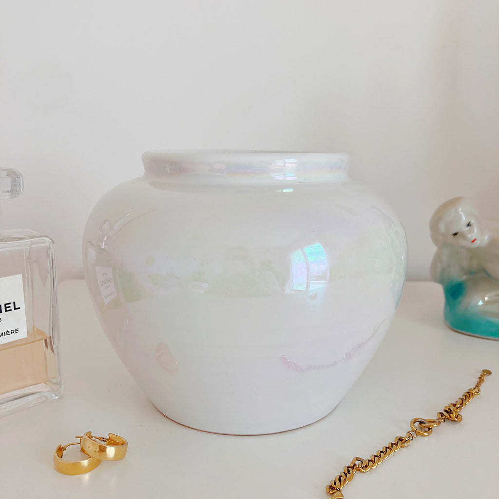 Vase perle iridescent