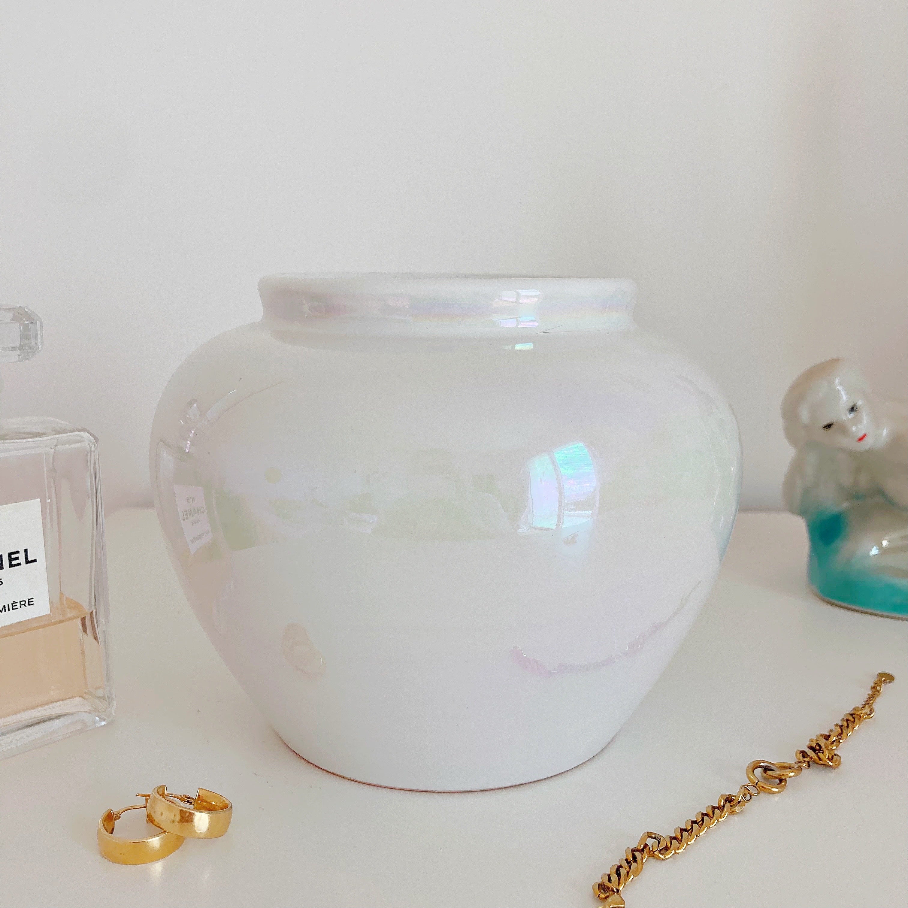 Vase perle iridescent