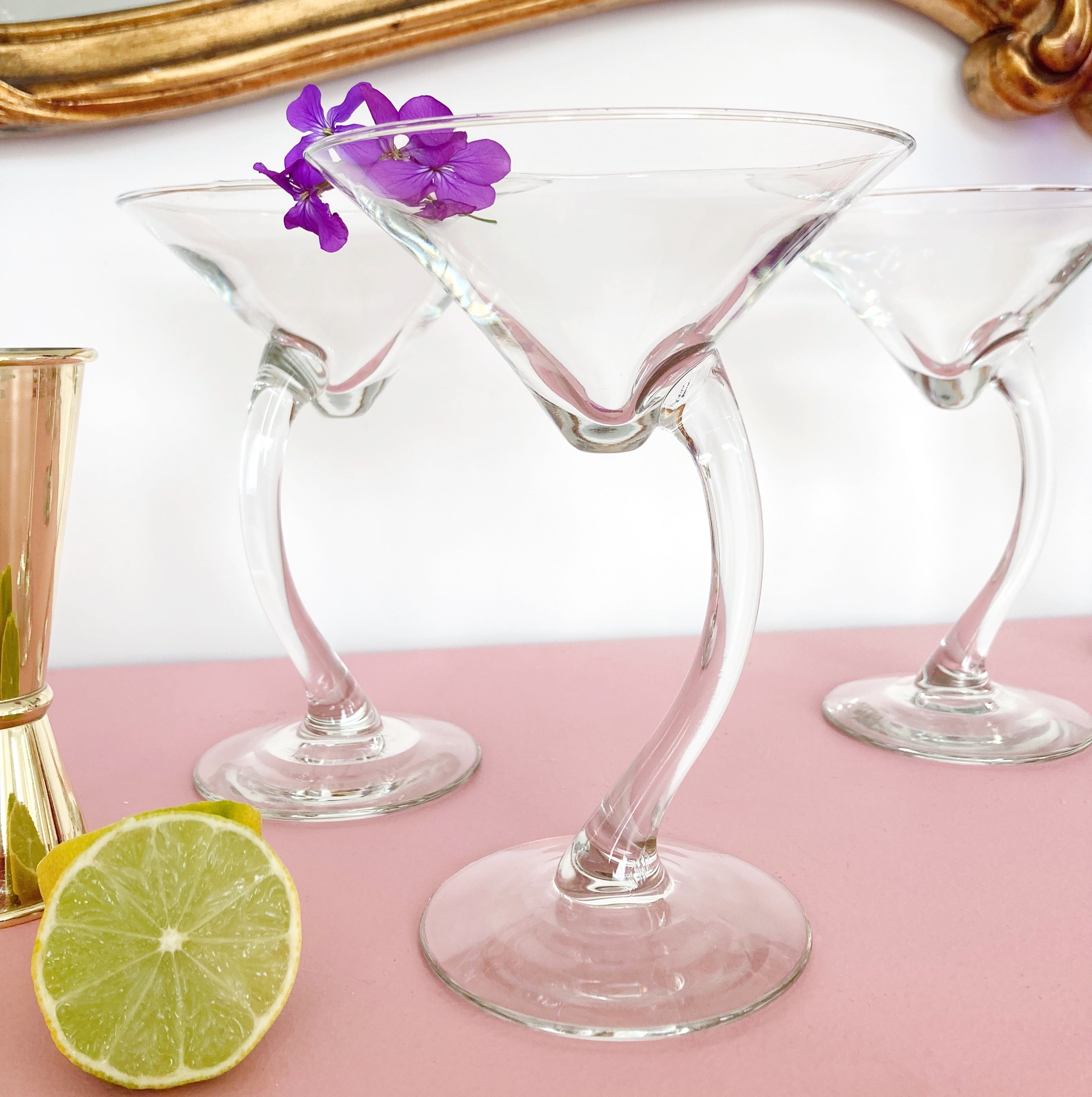 Verres à cocktail années 80