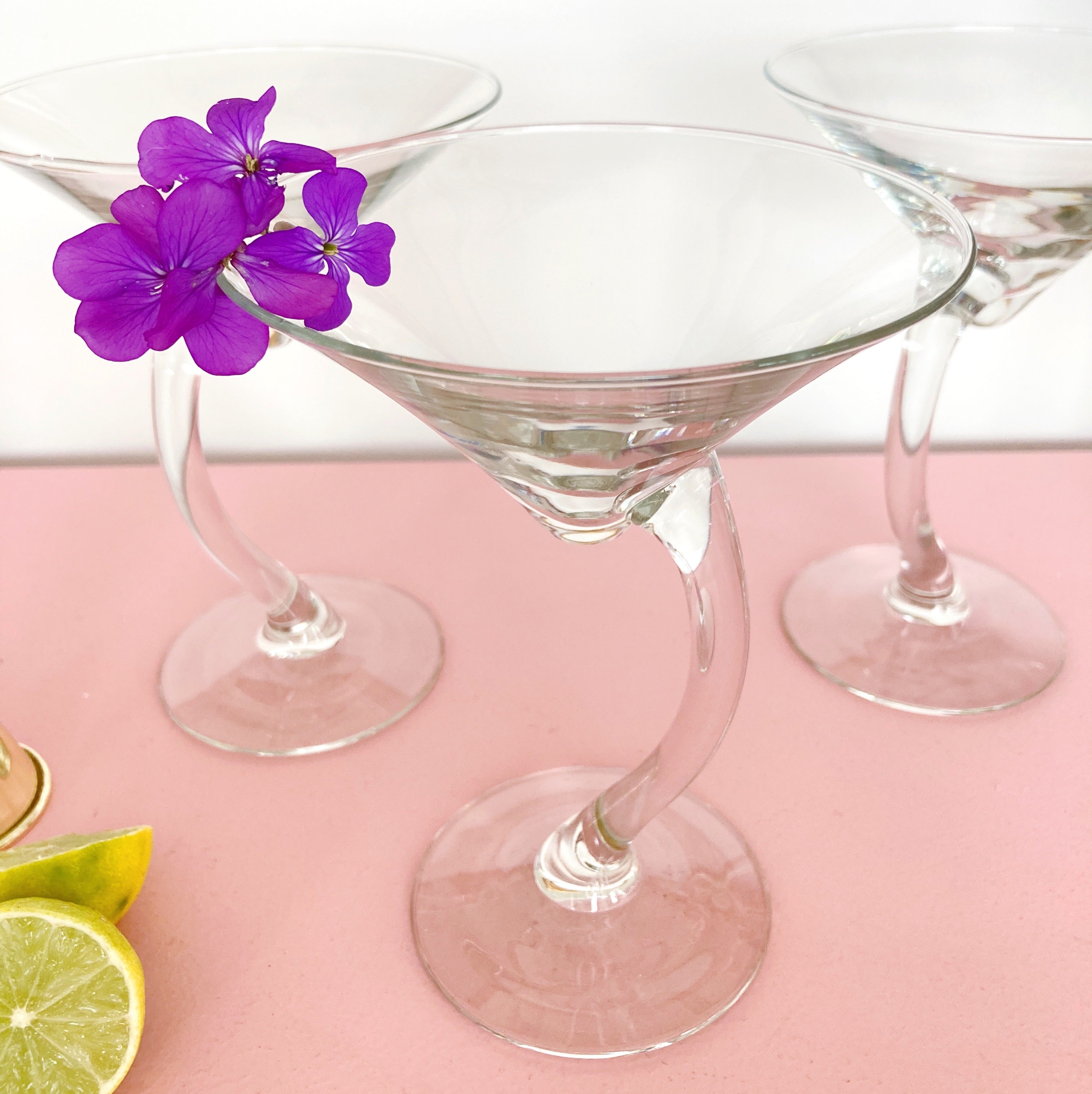 verre cocktail zig zag annees 80